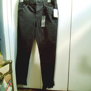 Black Skinny Jeans with rhinestones and embrodery